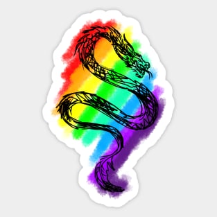 Rainbow Scribble Dragon Sticker